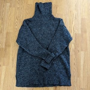 Thick Blue 100% Wool Turtleneck